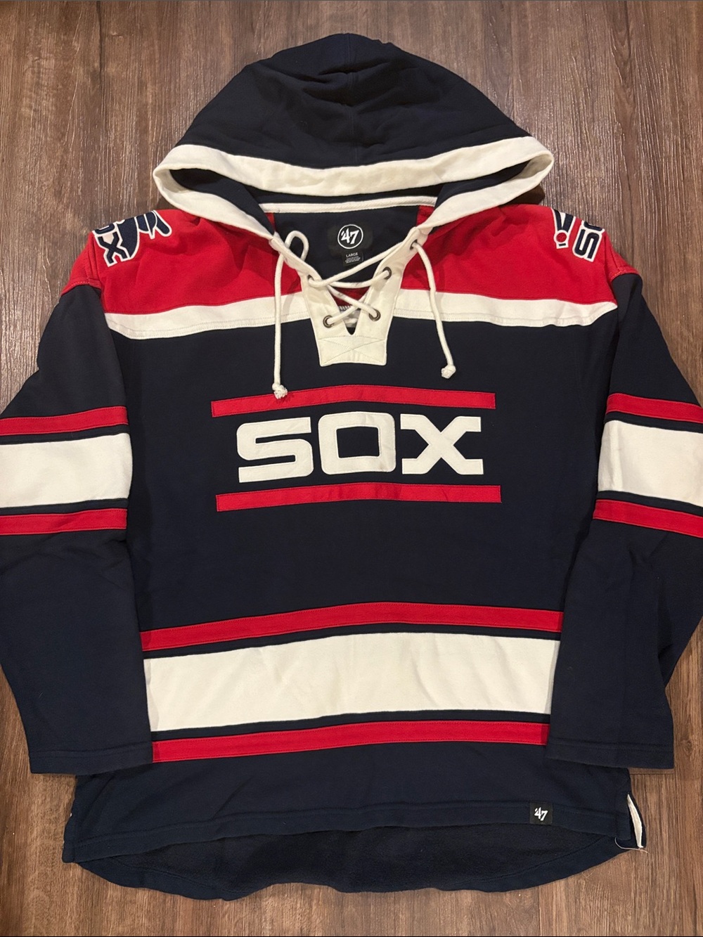 New MLB Chicago White Sox Lacer jersey weight cotton hoodie men's large